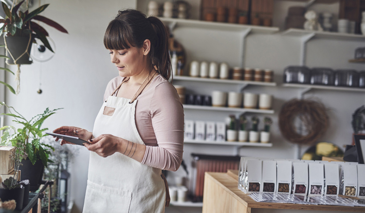 Women looking at a tablet device