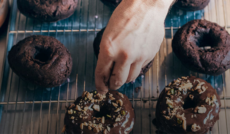 Topping doughnuts