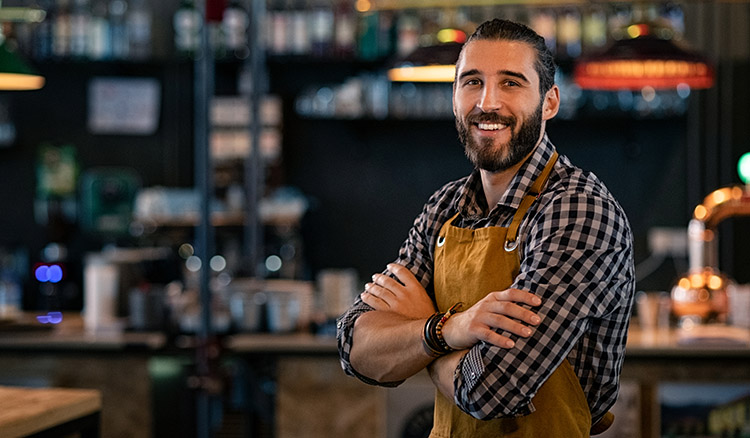 Caucasian Business Man Standing In Warehouse