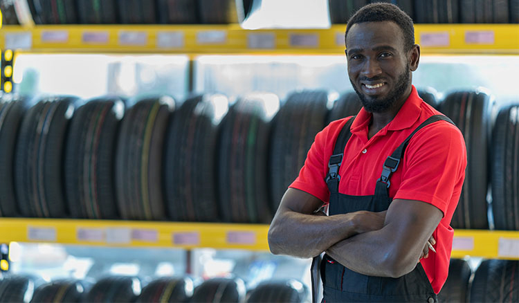 Tire shop employee